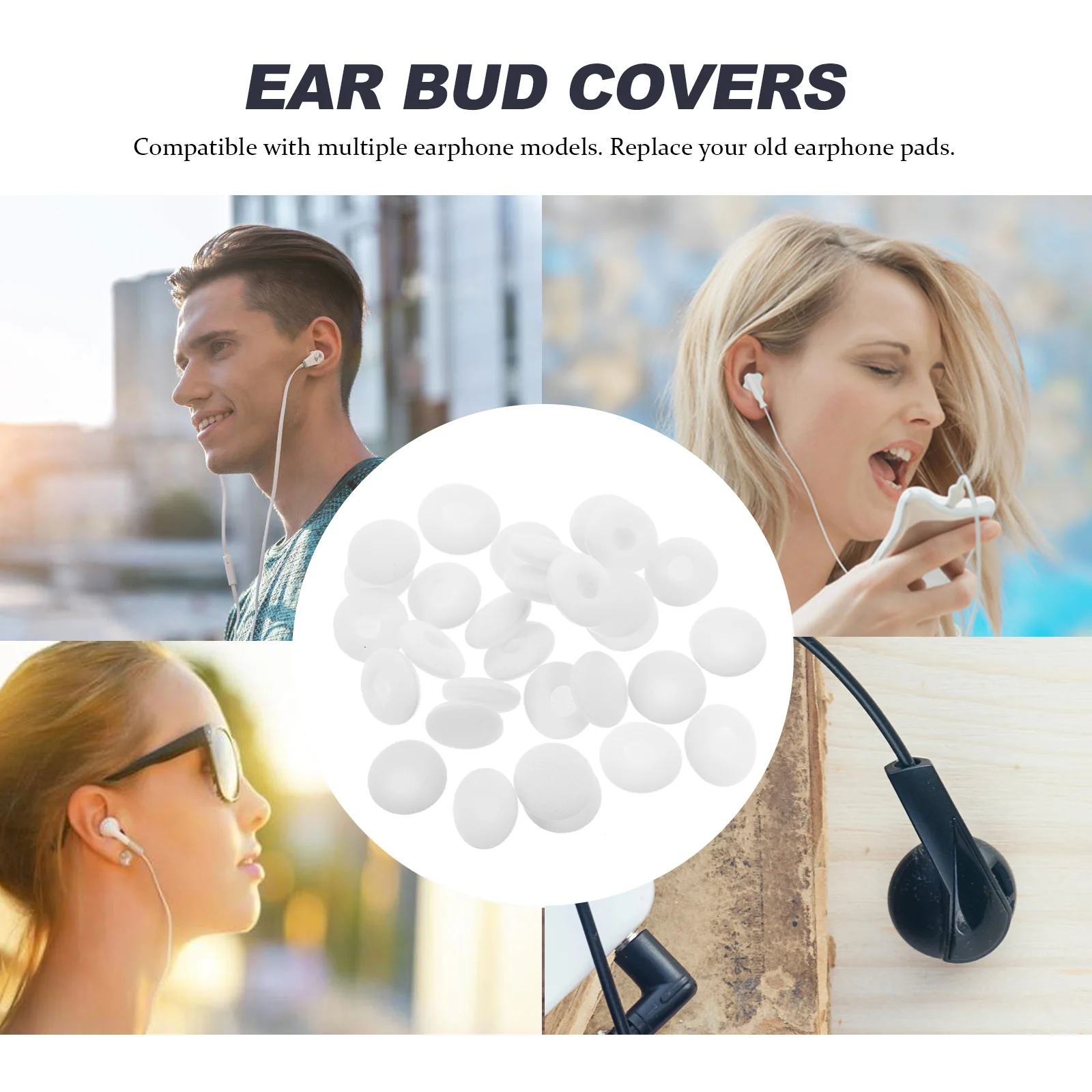 

50 Pcs Earplugs Sponge Earphone Cover Earphones Pads Buds Replacement Tip Headphone Outer Diameter