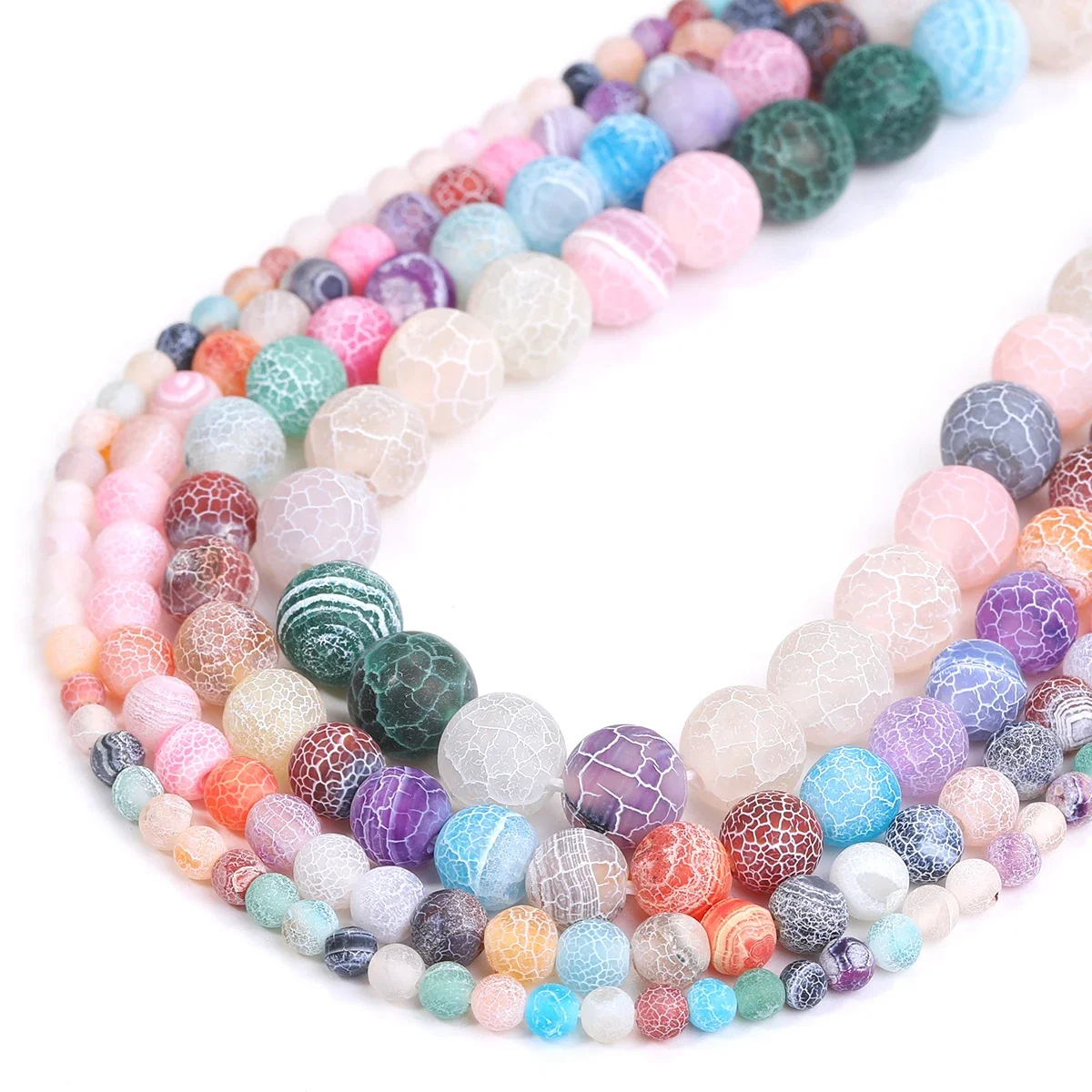 الملونة نجا العقيق الخرز متصدع الأوردة العقيق لصنع المجوهرات عقد دي اي واي سوار القرط حجر الخرز