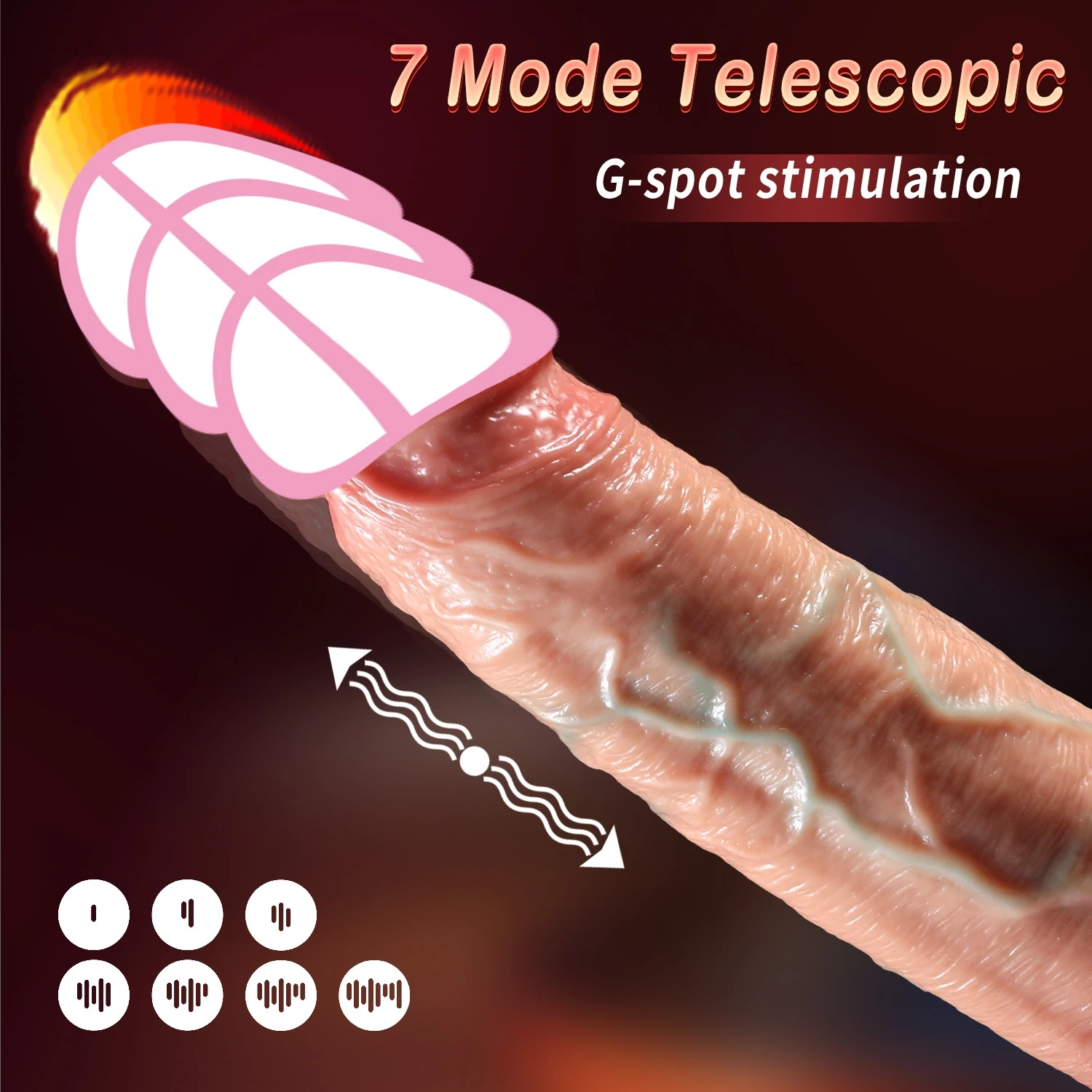 Realistic Dildo Telescopic Vibrator Dick Female Vaginal Massager Big Penis Anal Plug with Heating Thrusting Sex Toys For Women