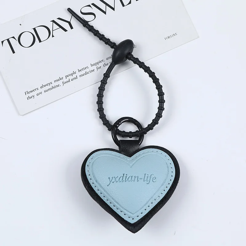 Double Color Heart Shaped Leather Keychain for Women Fashion Personalized Keychain Bag Car Key Decoration Lovers Gift Jewelry