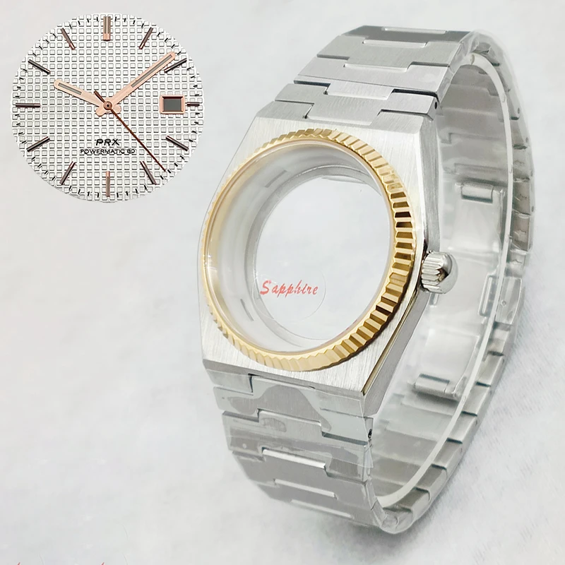 Mod PRX Super Player Watch Cases Sapphire Glass Case Fits NH35 NH36 4R36 4R35 Movement Transparent Back Cover Watch Repair Parts