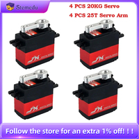 4PCS JX PDI-6221MG Metal Gear 20kg RC Servo Arm Large Torque Digital Coreless Motor Servo for Car Crawler Boat Helicopter Model