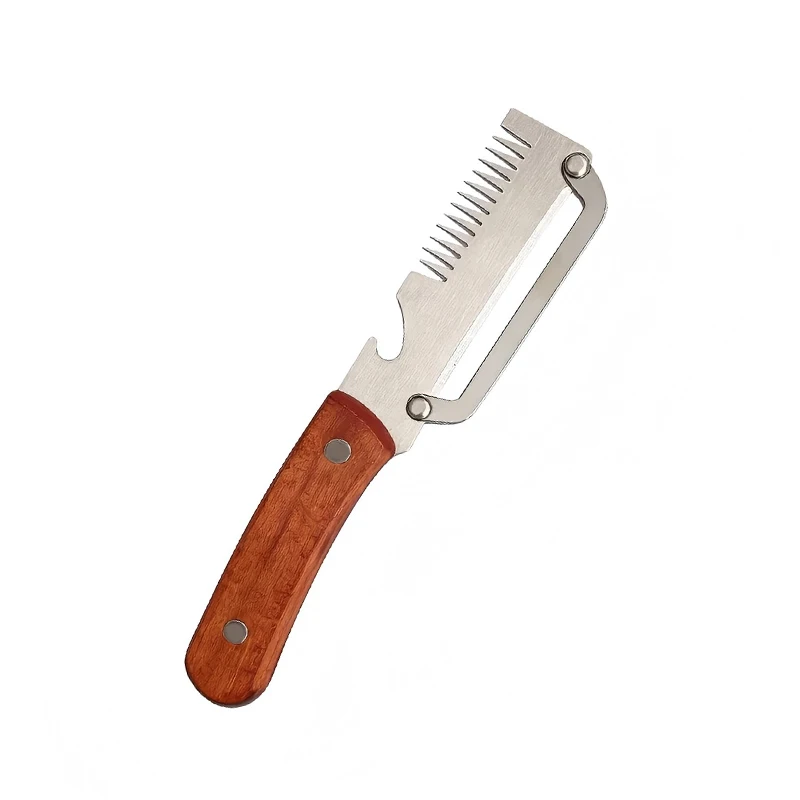 Stainless Steel Vegetable Peeler with Wooden Handle 3-in-1 Fruit Potato Peeler with Bottle Opener Kitchen Peeling Cooking Tools, image 7