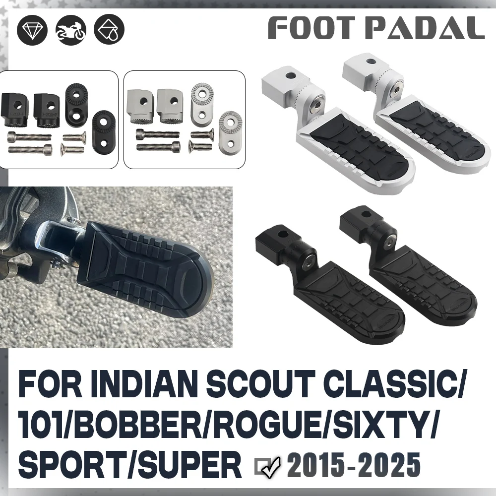 

Aluminum Footrest For Indian Scout Bobber Twenty Sixty Rogue ABS 2015-2025 Adjustable Front Foot Rests Pedal Motorcycle FootPegs