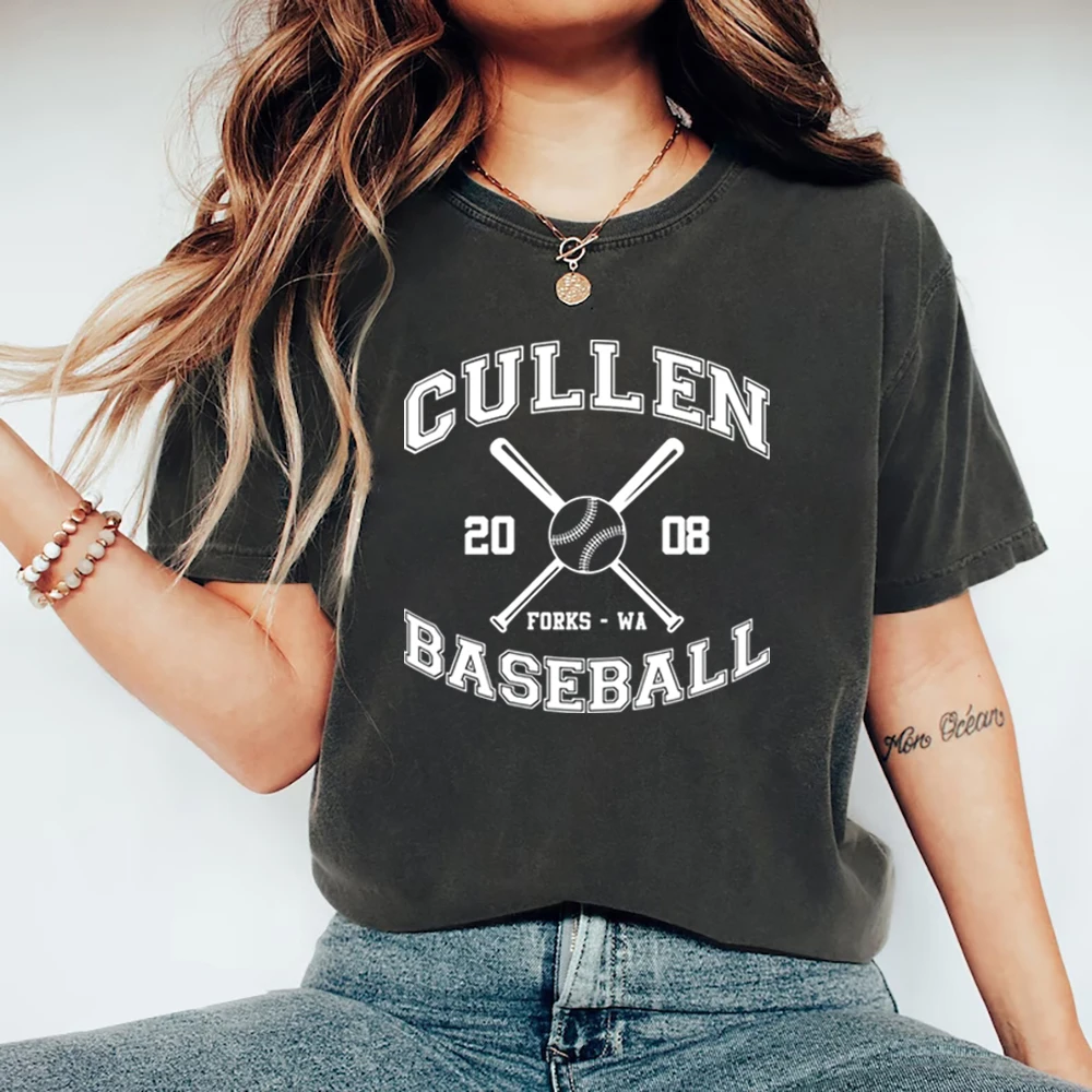 Cullen Baseball T-Shirt Twilight Shirt Edward Cullen Tshirt Unsiex Short Sleeve T-Shirts Streetwear Casual Tops Women Clothing