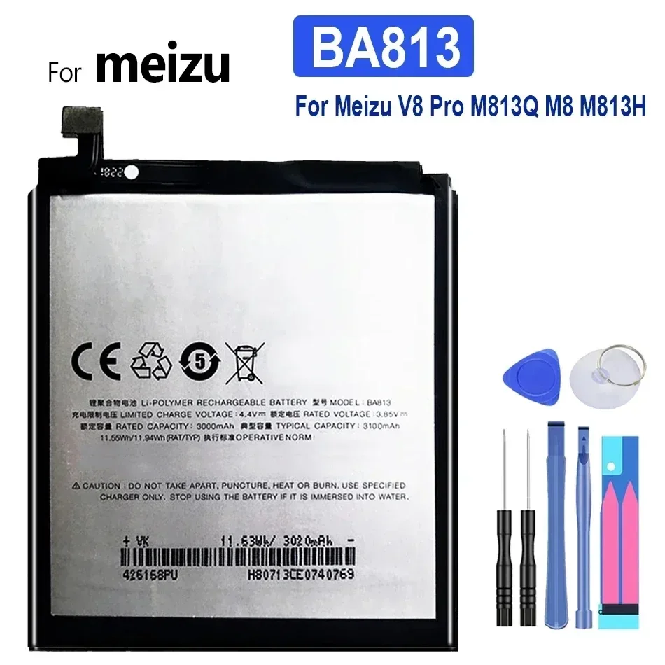 Battery For Meizu Note 5 Note5 M5 M3/M6 Note/M5 5S M5s M3s M6s S6 M8c 7 Plus V8 Pro X8 16 16th 16s 16X 16XS BA872 U10 BU10 BA926