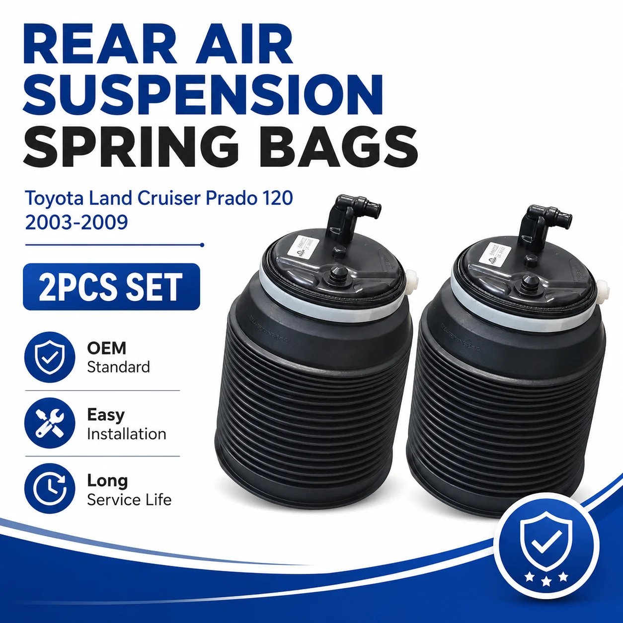 Pair Rear Left Right Air Spring Bags For To-yota Landcruiser Prado 120 2003-2009