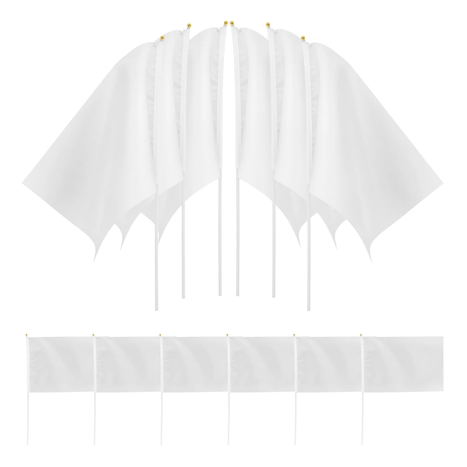 

20pcs Hand Waving Blank Handheld Polyester For Sports Racing Match Soccer Fan Cheering Racing Signal Fan Flags Referee Hand