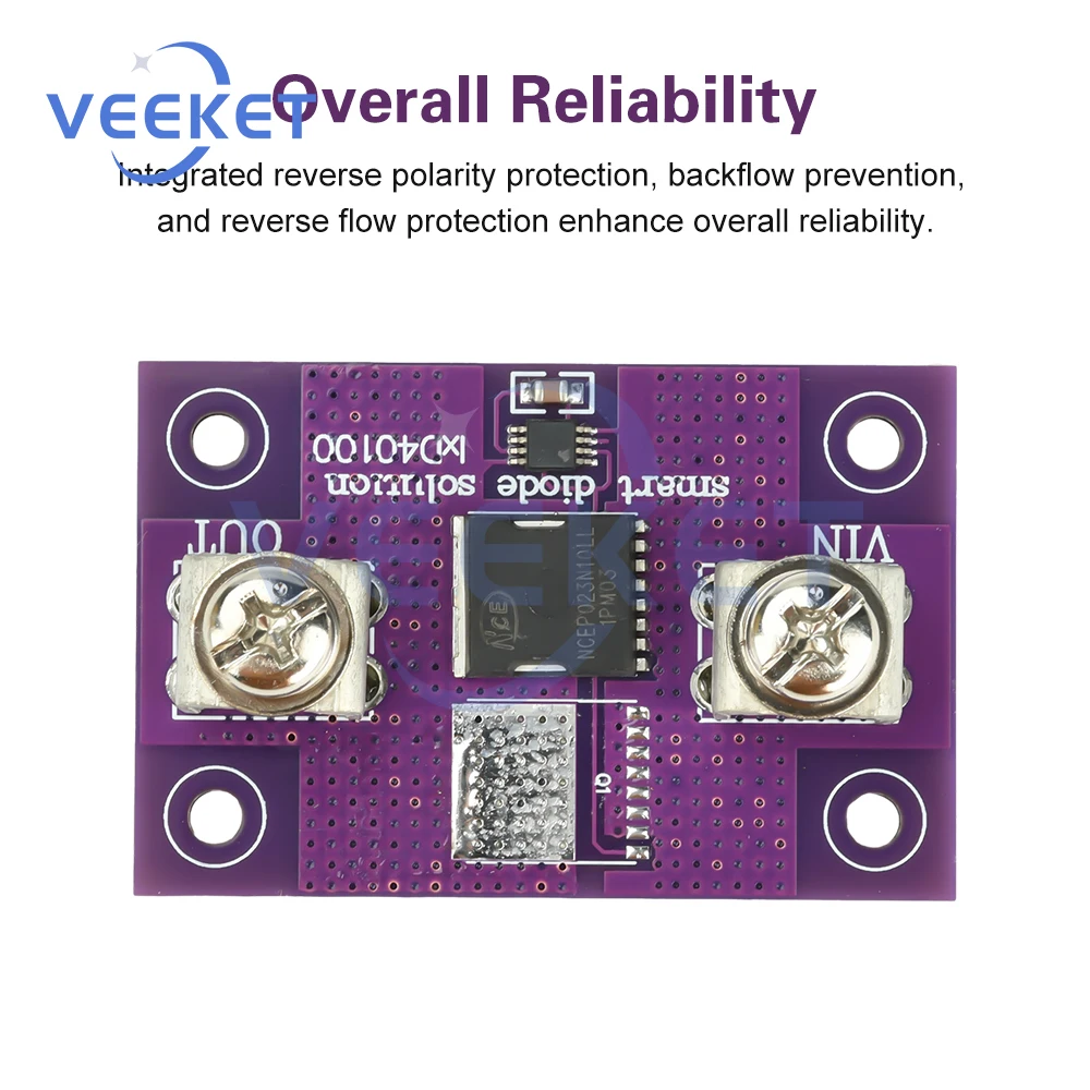 Module de diode idéal double puissance 40A 60A avec conception sans sol pour une protection contre l'inversion de polarité dans les systèmes de batterie et de panneaux solaires