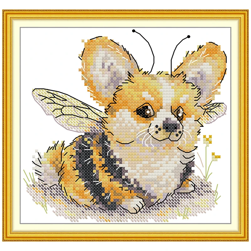 Dog Transformer Costume Patterns Counted Cross Stitch Set DIY 11CT 14CT 16CT Stamped DMC Cross-stitch Kit Embroidery Needlework