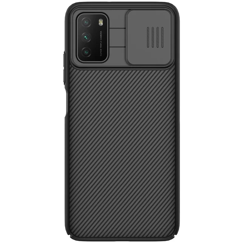 Funda negra de la serie mirror para xiaomi POCO M3, cubierta trasera de protección para cámara, funda para xiaomi POCO M3