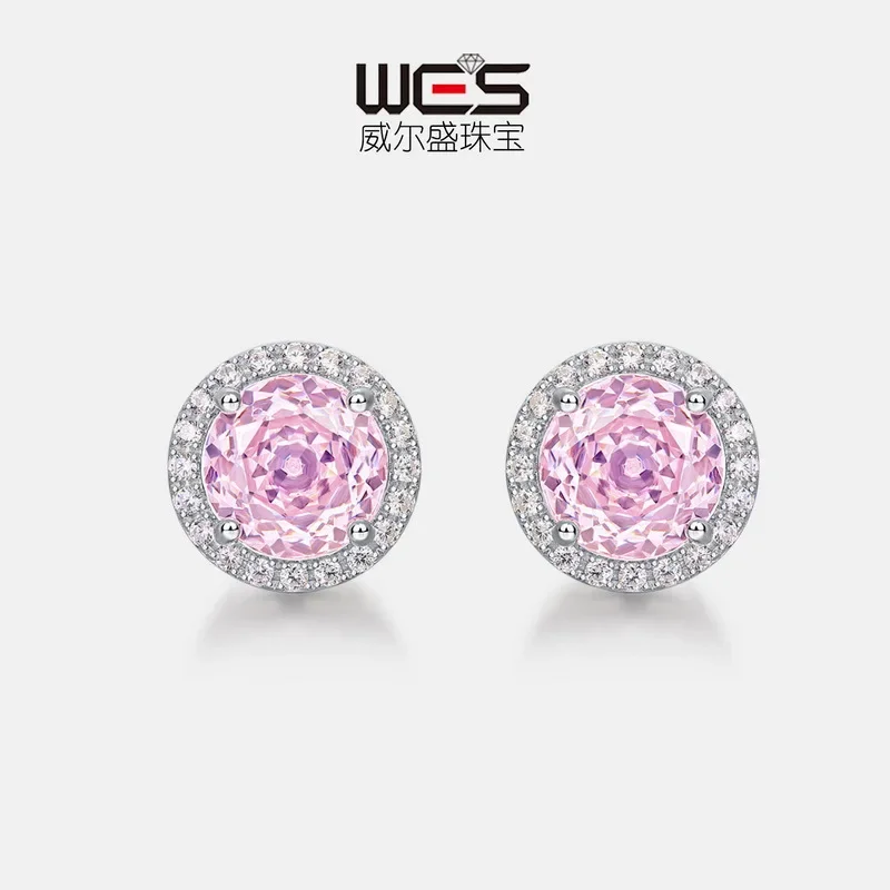 Millennium Rose Cut Color Zirconium Hollow Earrings 18K Gold Brilliant Color Baby Stone PT950 Platinum Earrings