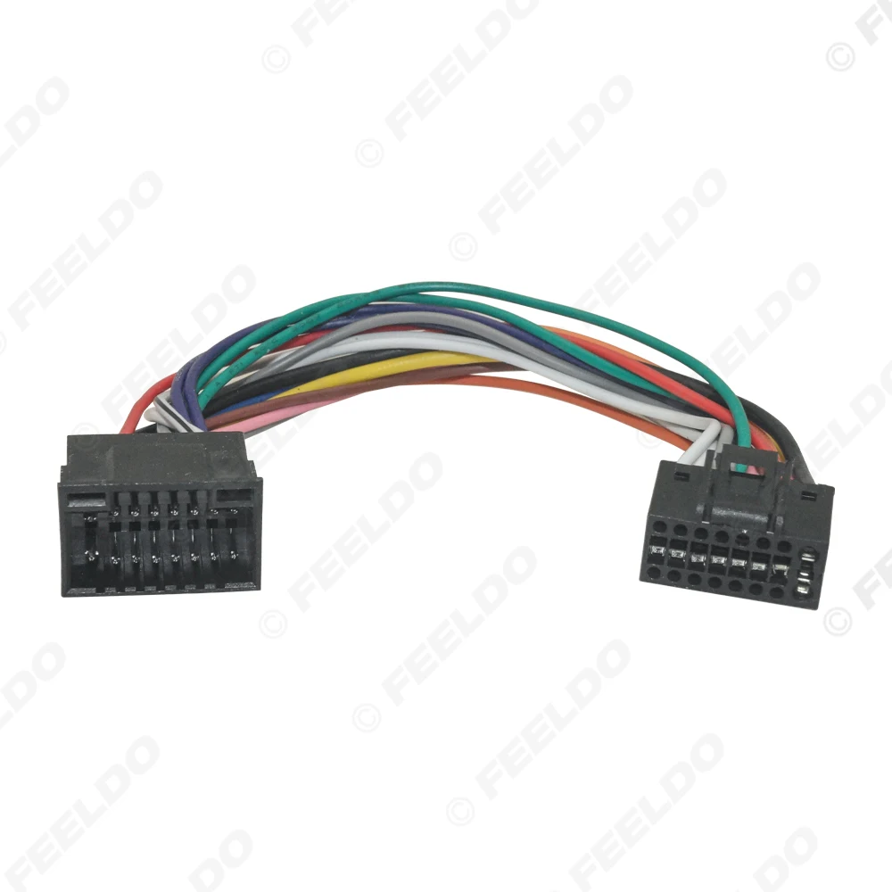 FEELDO-cable de arnés de cableado de Audio para coche, adaptador de Cable de instalación estéreo Universal para todos los coches, 16 pines