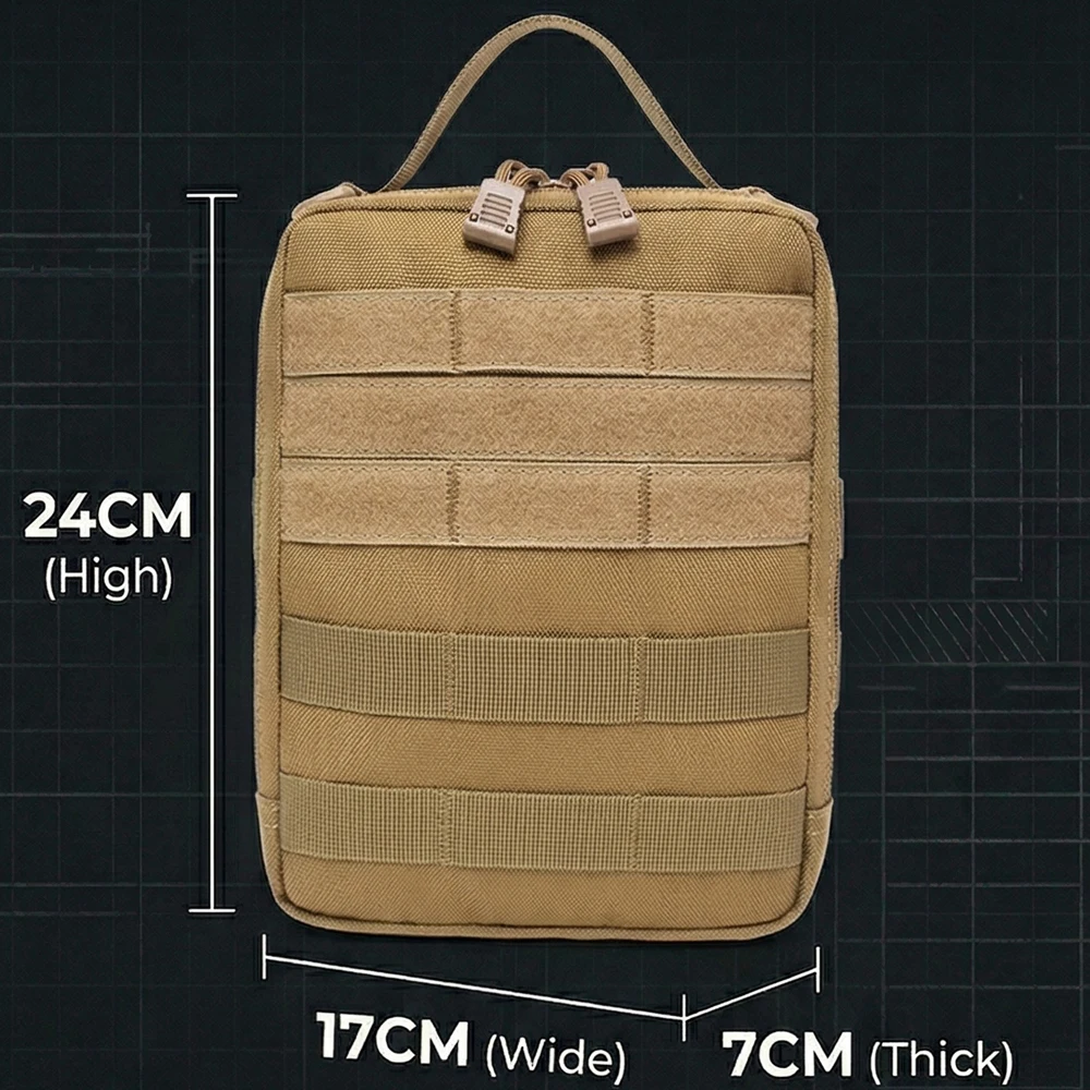 Tactical MOLLE First Aid Pouch Nylon Water Resistant EDC Medical Bag Organizer for Outdoor Hiking Camping Hunting view 4