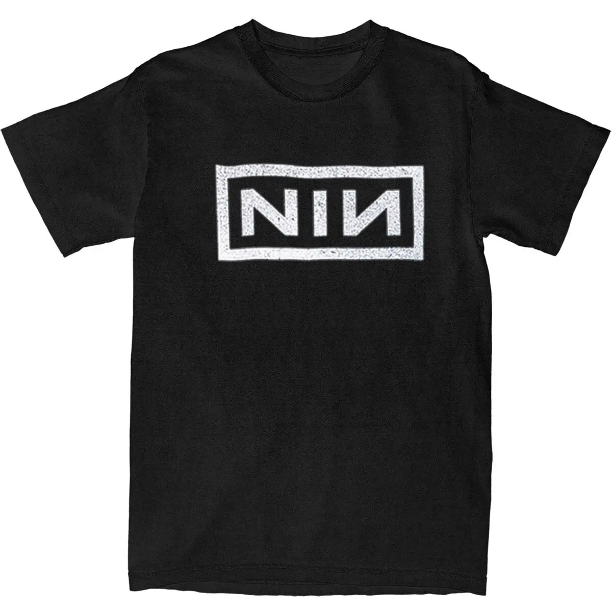 NIN Retro Logo Printed T Shirt Men Women Nine Inch Nails Rock Band 100% Cotton Tee Shirt Clothing