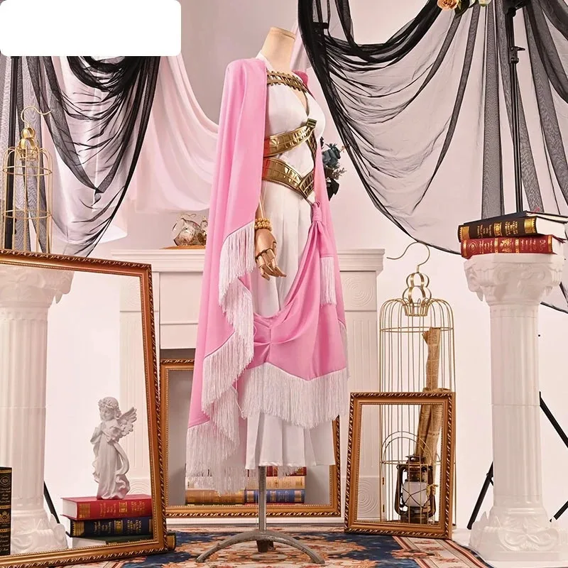 Anime una pieza Cosplay Nefeltari Live princesa vestidos elegantes capa rosa disfraces de juego de rol de Halloween peluca accesorios de pelo largo azul