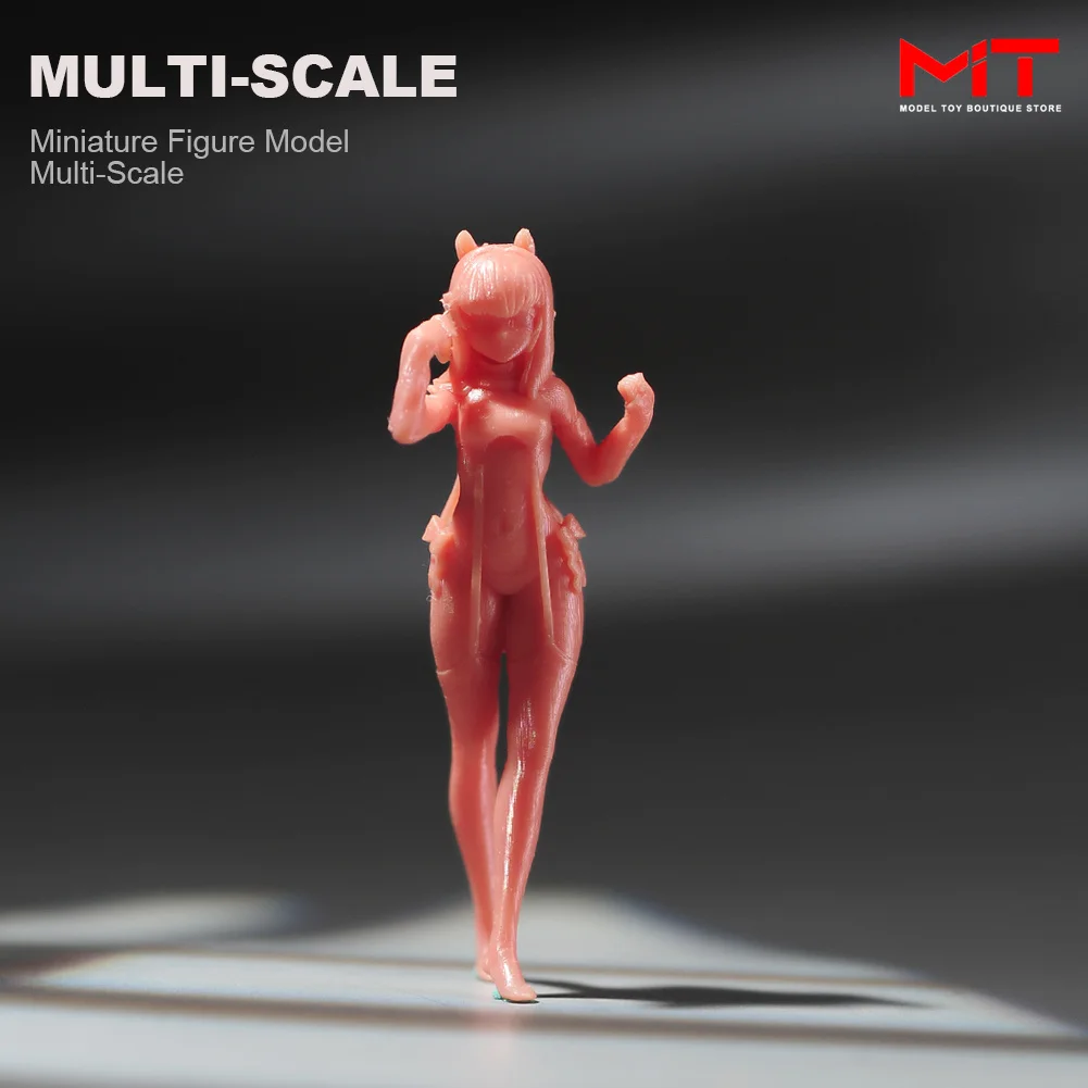 Painted Miniatures 1/87 1/64 1/43 1/24 Anime Long Hair Beauty Girl  Figure Figurine Diorama Model Scene Prop Decoration For Car