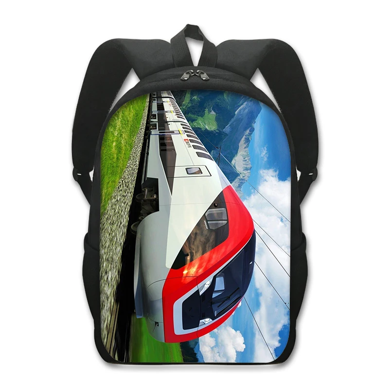 High Speed Rail Train Print Mochila para Adolescentes Meninos e Meninas, mochilas escolares para crianças, bolsa para laptop para viagem, bolsa de livro para mulheres e homens