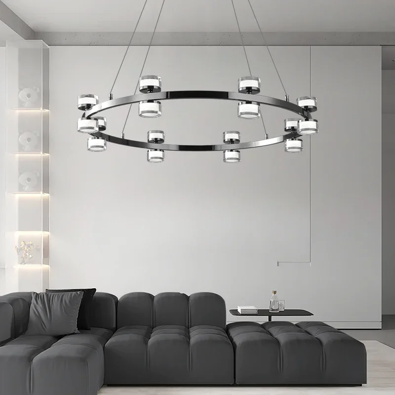 

Italian minimalist living room, modern minimalist high-end hall lamp, designer new chandelier