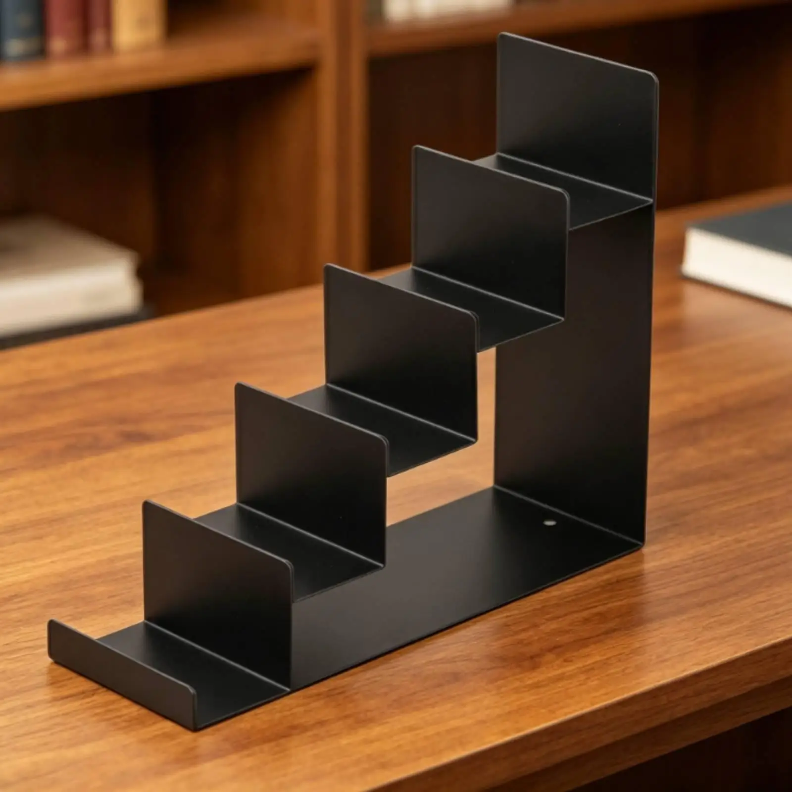 Floor-standing Iron Display Rack Tiered Shelf Organizer Stand for Wallet Card Storage in Apparel Store