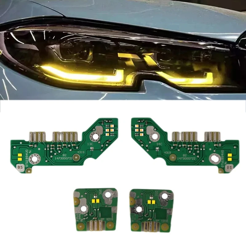 DRL LED Board Chips Daytime Running Light Module Set For BMW G20 2019-2022 Yellow 63118496133 63118496135 63118496136