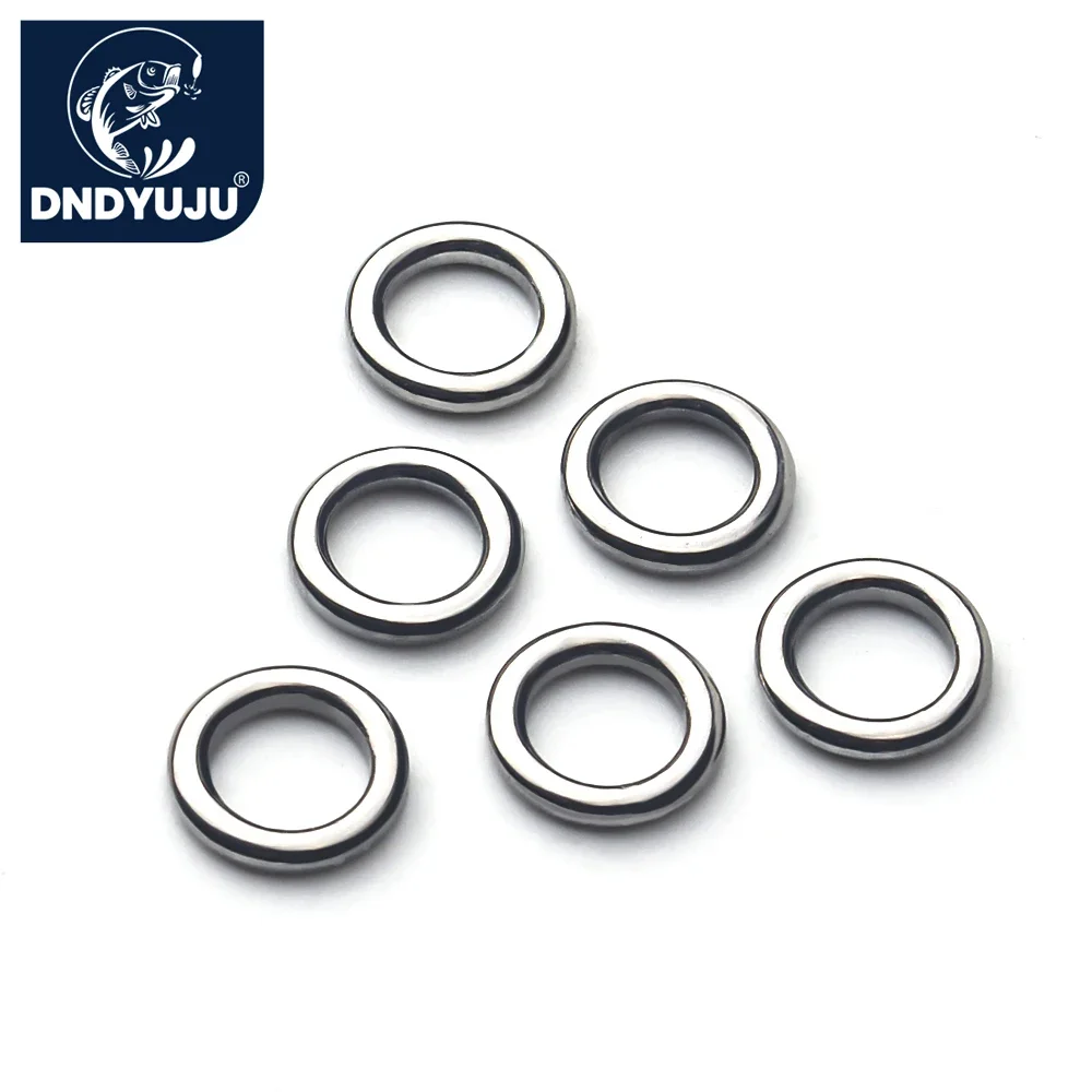 DNDYUJU 20~100pcs Fishing Solid Ring Fishing Lure Connectors Stainless Steel Snap Fishing Accessories Solid Ring SaltwaterTackle