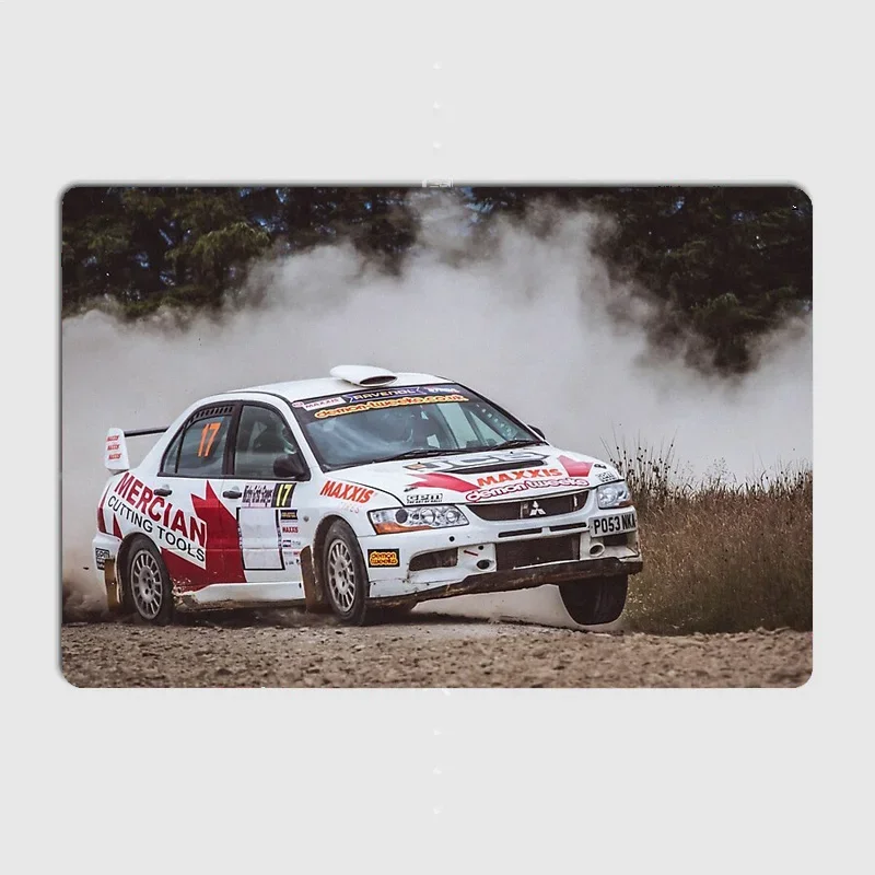 Rally Car Dusty Boy Classics Car Poster Retro Metal Sign Posters Room Decoration Indoor Custom Decor Home Decor Wall Decorations