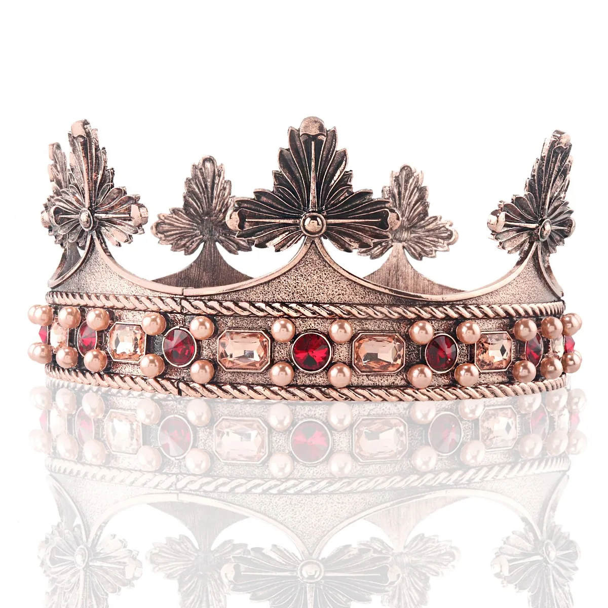 Baroque Grand Crown With Imitation Pearl And Rhinestone Party Tiara