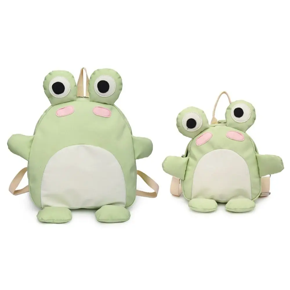 Nylon 3D Cartoon Frog Backpack Storage Bag Waterproof Y2K Children's Frog School Bag All-match Phone Bag