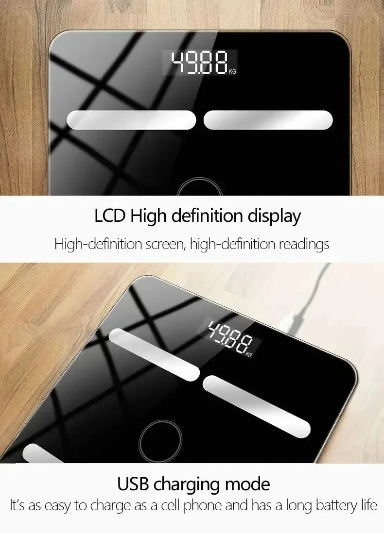 Precision Smart Body Fat Scale With Led Display And Usb Charging_voghion.com