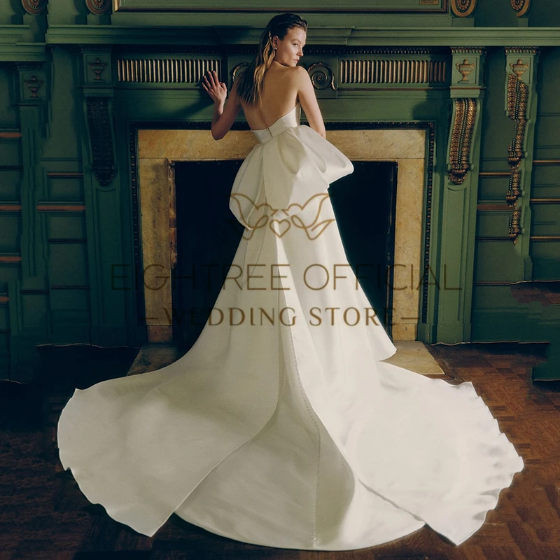 Eightree Sexy Mermaid Wedding Dresses Strapless Backless Button Bridal Dress Detachable Train 2026 Wedding Prom Gowns Customized