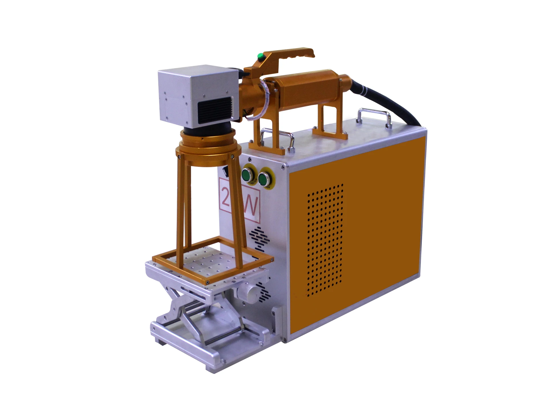 FM-400S Laserqualität: M2<1,4 Ausgangsfrequenz: 20 kHz–80 kHz Markierungsbereich: 110 * 110/150 * 150 mm Minimale Linienbreite: 0,01 mm Repet