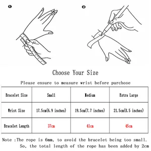 새로운 남성 보헤미아 로프 브레이슬릿을 끌어 당기고 가미 닉 브래렛 어드벤처 생존 브라 렛 펄렛 펄 레라스 10 최고의 판매 의료 브레이슬릿 - №7