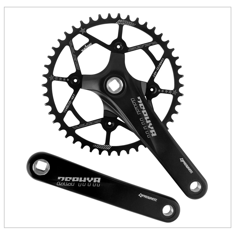 Prowheel MTB Kurbelgarnitur 170 175mm Mountainbike Vierkantloch-Kurbelsatz 32T-52T 104BCD Narrow Wide Kettenblatt Fatbike Kettenrad – Detail 21