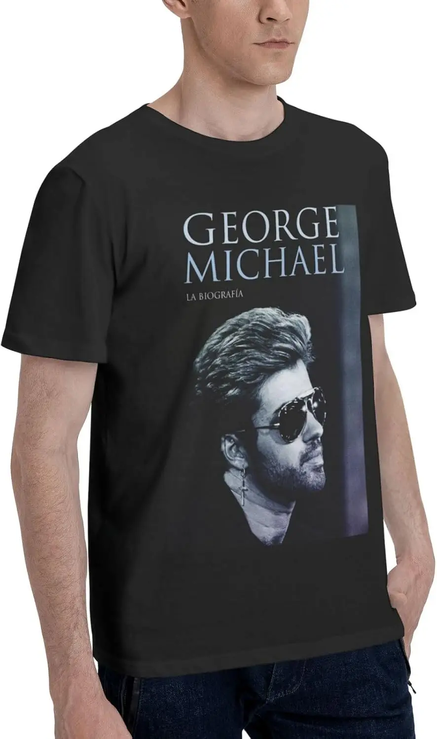 Męska letnia koszulka z wycięciem pod szyją dla Geor ge Michaels T-Shirt, koszulki z krótkim rękawem w stylu retro