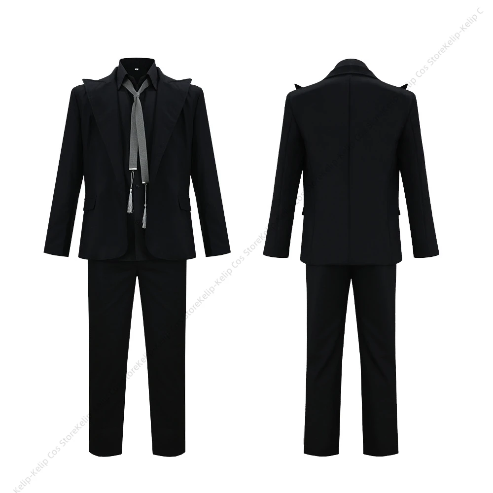 GO Crowley Cosplay Costume Black Slim Fit Suit Demon Elegant Retro Blazer Pants Set For Adult Men Halloween Party Outfit view 2