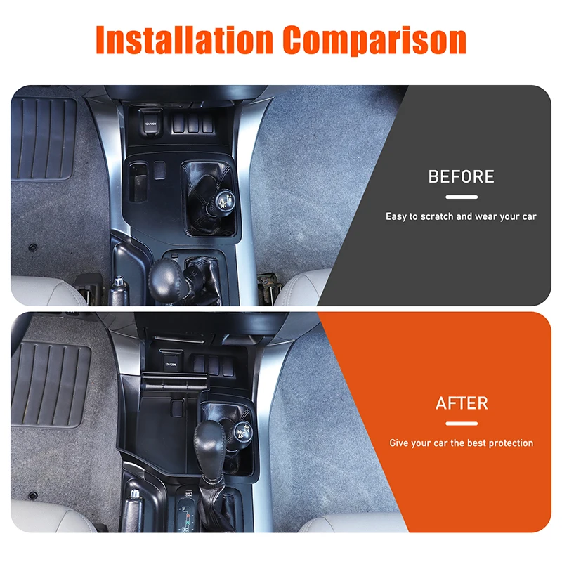 

For Toyota Land Cruiser Prado FJ120 2003-2009 ABS Black Car Center Console Door Armrest Storage Box Mobile Pallet Accessories