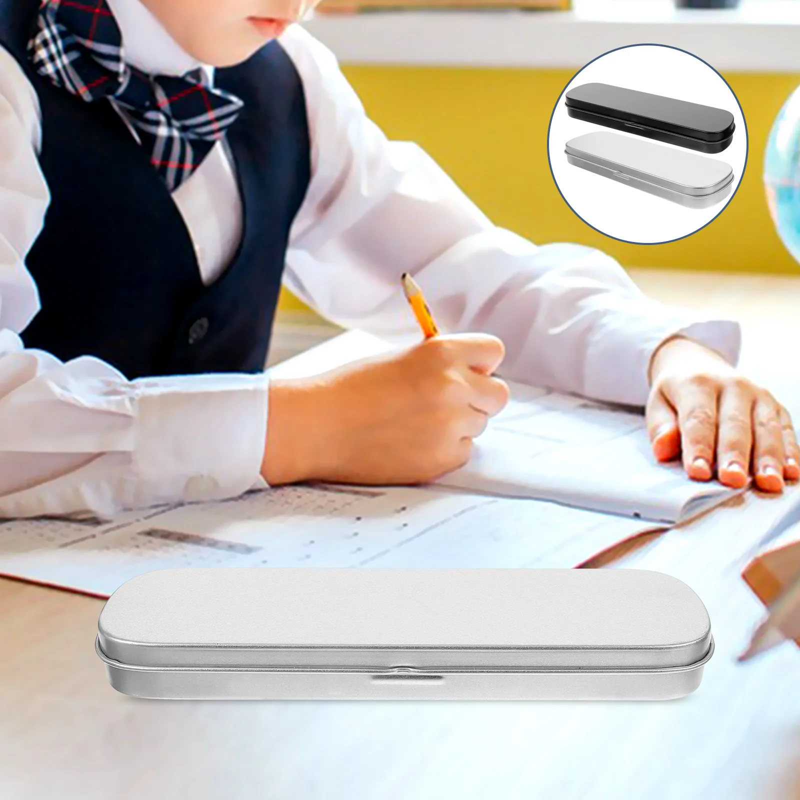 2 stücke Stift Lagerung Box Stift Verpackung Box Anti-scratch Stift Box Büro Stift Box Metall Stift Halter jugendlich bleistift fall