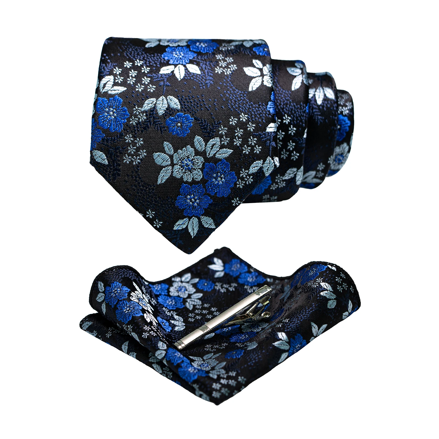 JEMYGINS Floral Seide Männer Krawatte Einstecktuch Krawatte Clip Sets Hochzeit Party Krawatte Männer Zubehör Hohe Qualität Gravata – Detail 16