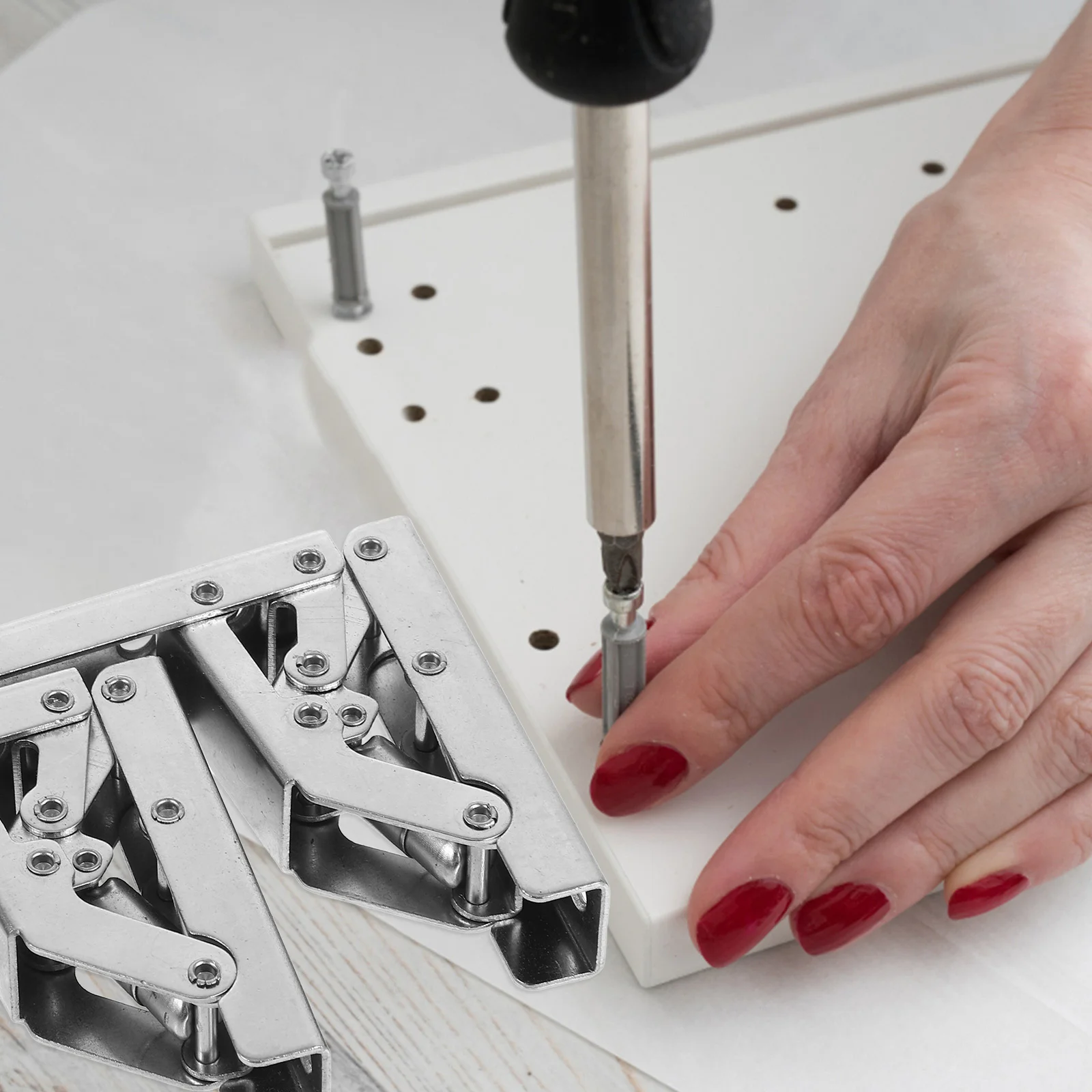 

2Pcs Soft Close Folding Hydraulic Cabinet Hinges Heavy Duty Surface Mounted Hidden Door Hinges for Kitchen Wardrobe Furniture