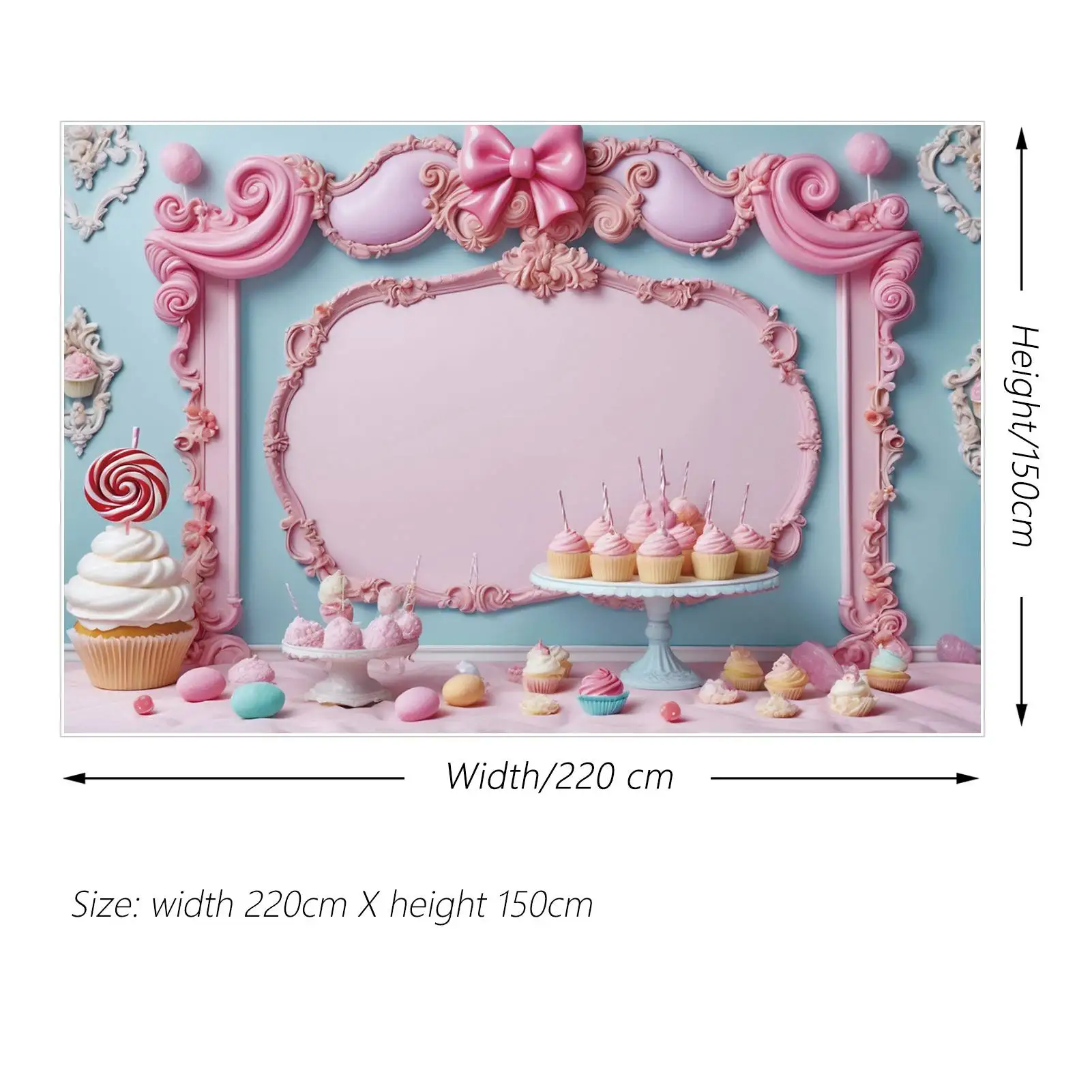 MOON.QG Backdrop Custom 1st Baby Shower Children Birthday Photo Background Pink Candy Bar Blank Board Home Party Props Photozone