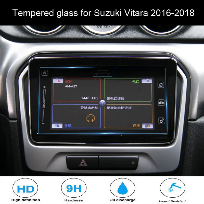 For Maruti Suzuki Ignis 2016-2018 Car styling Navigation Tempered Glass Screen Protector Steel Portective Auto Accessories