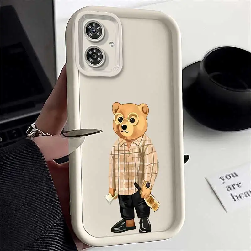 G54 Mr. Fashion Bear Sky Eye Ladder Phone Case For Motorola Moto G54 Cover