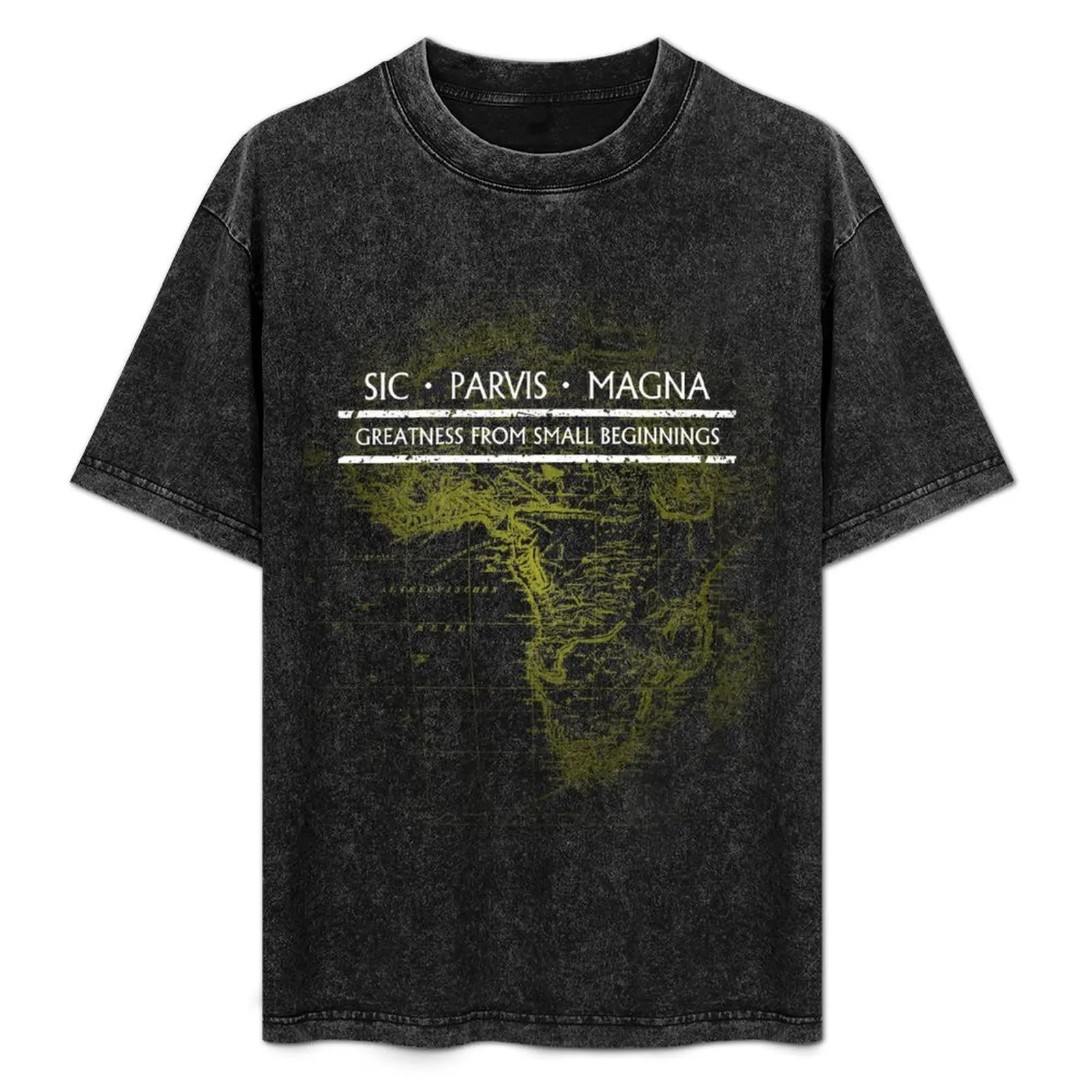 

Uncharted - SIC PARVIS MAGNA (Black) T-Shirt black cotton t-shirt plain for man package anime t shirts for man T-Shirt