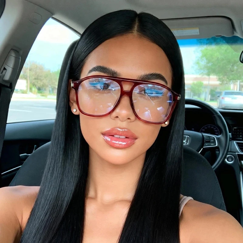 1pc all-match double-beam pilot glasses, large frame, men's and women's casual multi-scene glasses