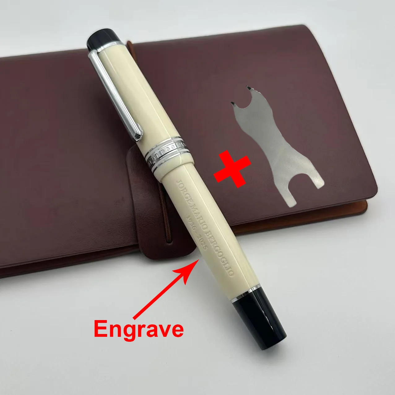 

With Wrench! WingSung Large 930 Resin Piston Fountain Pen No.9 Iraurita Nib Gold/Silver Clip Business Student Writing Gift Pen