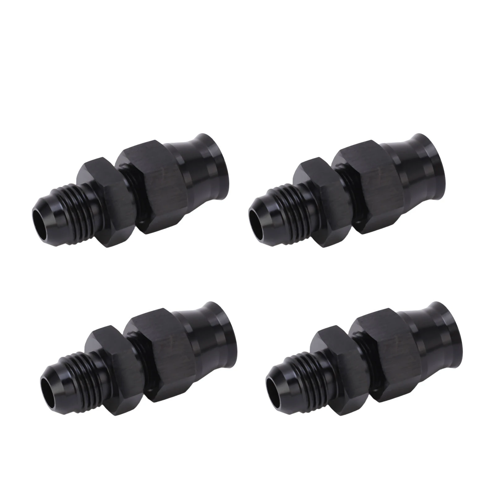4PCS AN6 Adapter Male Thread Aluminium Alloy Leakage Proof with Brass Ferrule for Liquid Gas Diesel Oil