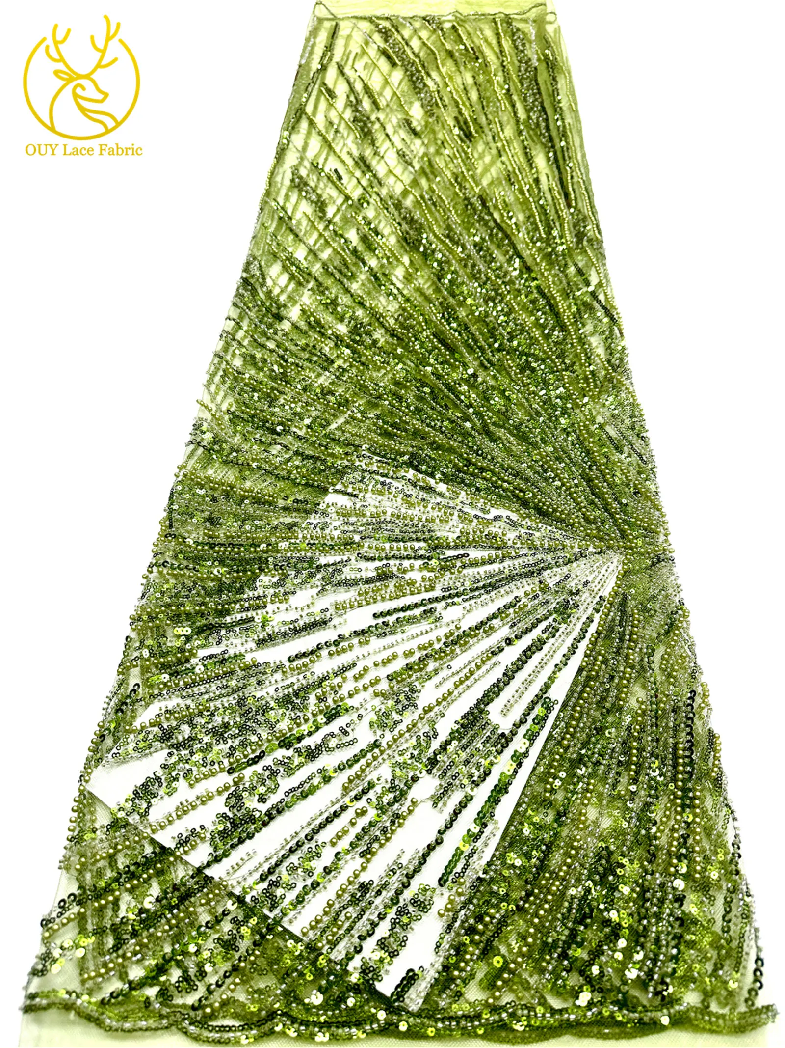 Afrikanischer Perlen-Spitzenstoff 2026 Heißer Verkauf Nigeria Französischer Tüll-Pailletten-Spitzenstoff für Party-Abendkleid-Nähmaterial 5 Yards – Detail 30