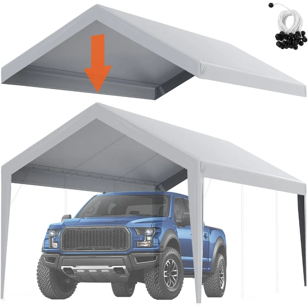

Сменный чехол для навеса Carport 10 x 20 футов, брезент для гаражной палатки, сверхпрочный, водонепроницаемый и с защитой от ультрафиолета, простая установка