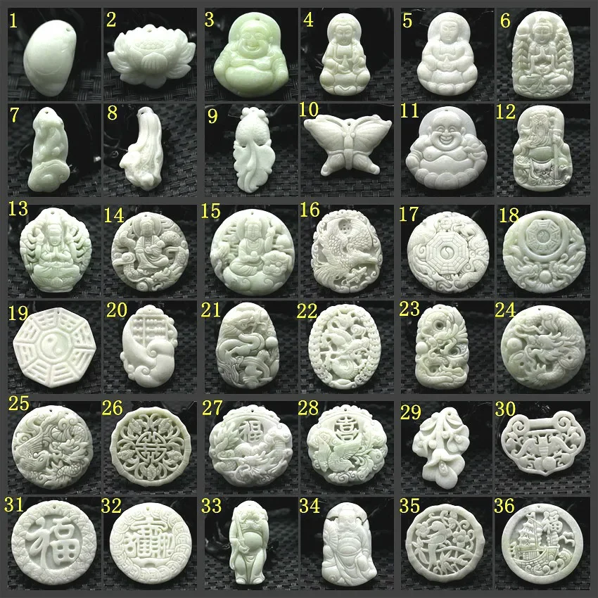 Naturalny biały rzeźbiony chiński jadeitowy naszyjnik moda urok biżuteria akcesoria ręcznie rzeźbione amulet na szczęście prezenty dla kobiet
